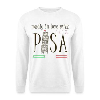 In love with Pisa, hand drawing, leaning tower - Unisex Sweatshirt - white - Front