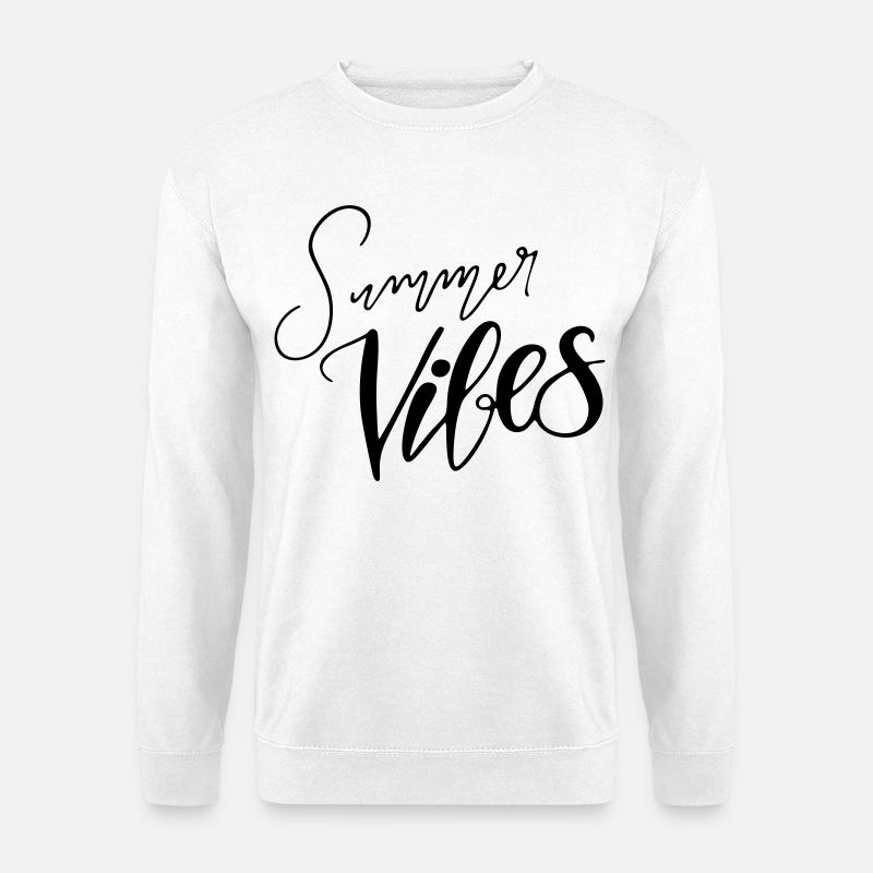 Lettrage à la main « Summer Vibes » Différentes couleurs - Sweat-shirt Unisexe - blanc