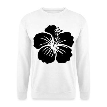 Hibiscus Flower – SVG Black or White Icon Icon - Unisex Sweatshirt - white - Front