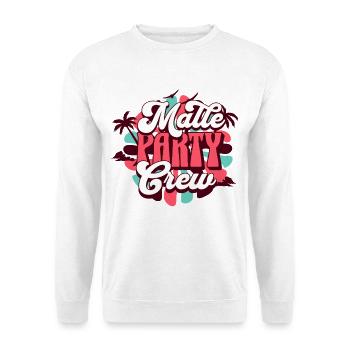 Malle Party Crew Mallorca Partygruppe - Unisex Pullover - Weiß - Vorne - Alina (178cm) & Michal (187cm)