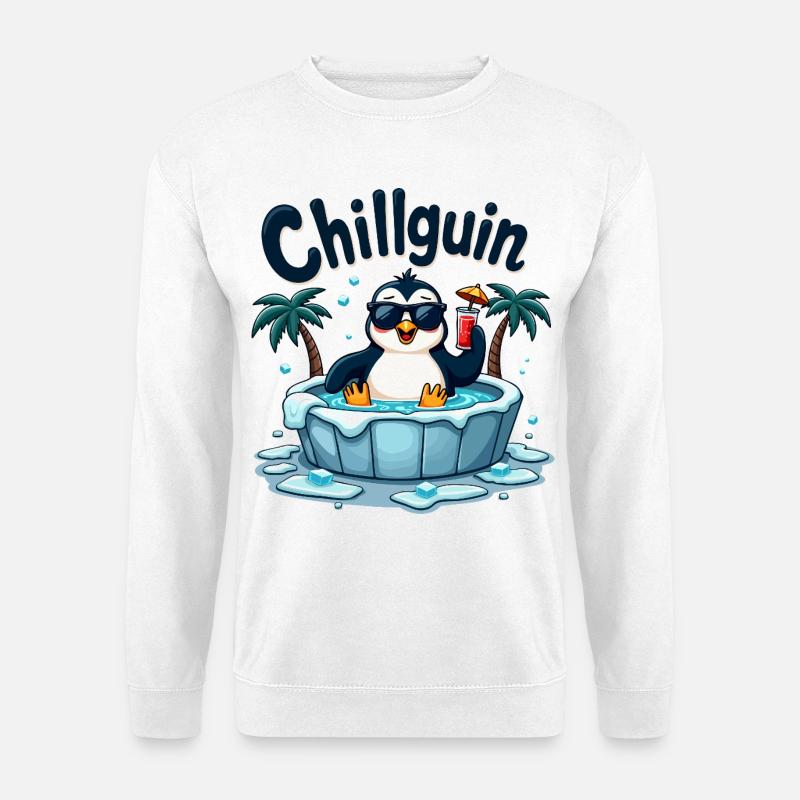 Chillguin – Coolness auf Eis - Unisex Pullover - Weiß