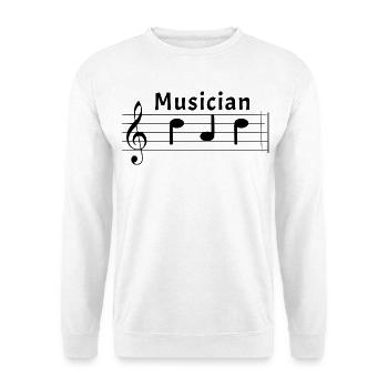 Musicien Papa Musicien Père en Notation Musicale Partition - Sweat-shirt Unisexe - blanc - Devant