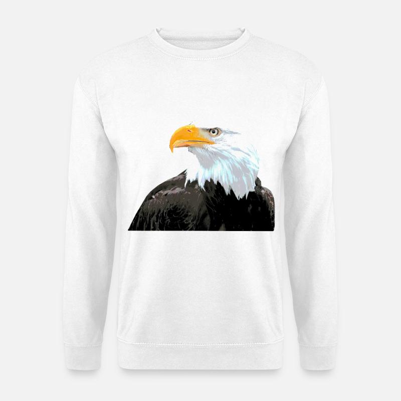 Bald Eagle Bird Statement Cool Animals - Unisex Sweatshirt - white