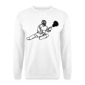 Graphismes de gardien de but de crosse - Sweat-shirt Unisexe - blanc - Devant