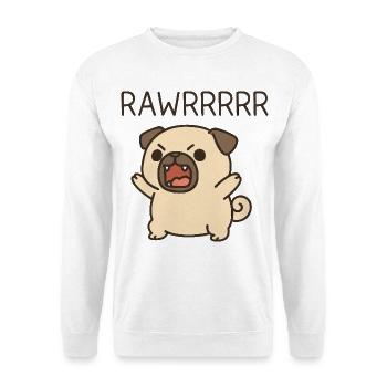 Mignon Carlin Chien Dessin Animé Costume Roar Rawr - Sweat-shirt Unisexe - blanc - Devant