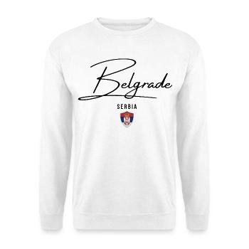 Belgrade, Serbie, design minimaliste élégant - Sweat-shirt Unisexe - blanc - Devant