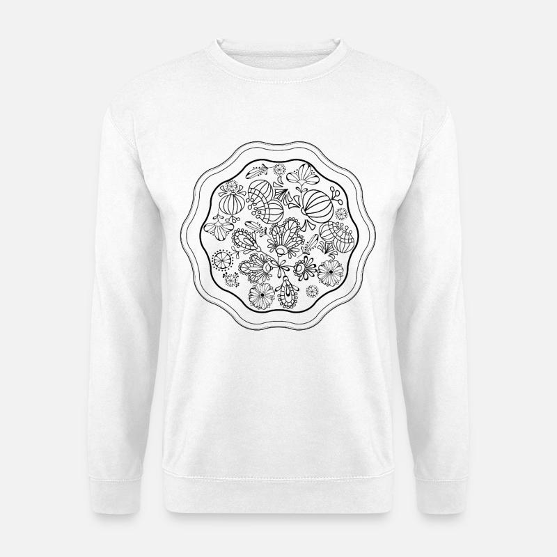 Abstrakter Neon Linienschnitt - Unisex Pullover - Weiß