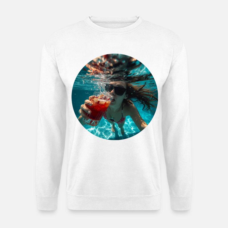 Malle Unterwasser Pool Party - Unisex Pullover - Weiß