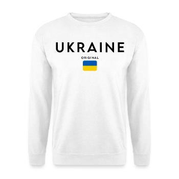 Ukrainian pride, minimalist sleek design - Unisex Sweatshirt - white - Front