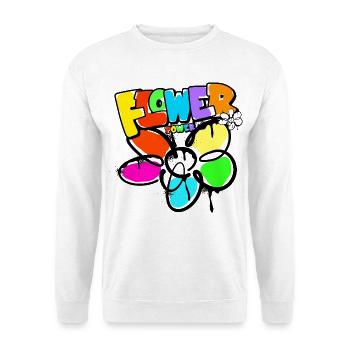 Flower Power Blumenkind Weltfrieden Graffit - Unisex Pullover - Weiß - Vorne