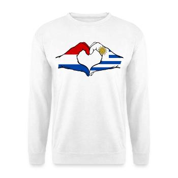 Holland Uruguay Flag Hands Heart Shape - Unisex Sweatshirt - white - Front