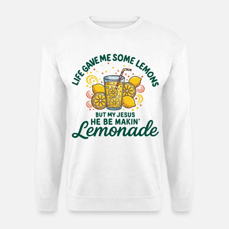 Religiöser Humor über Limonade - Unisex Pullover - Weiß