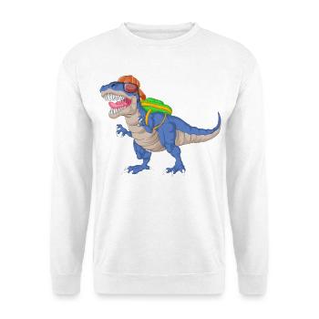 Dinosaur with Backpack and Sunglasses School  - Unisex Sweatshirt - white - Front