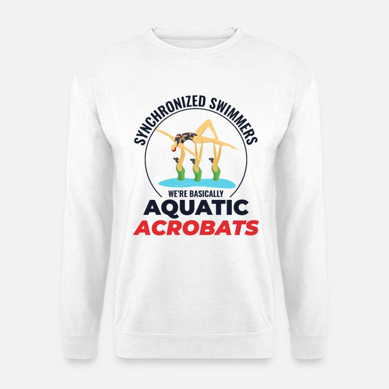Wasserakrobaten Synchronschwimmen Humor - Unisex Pullover - Weiß