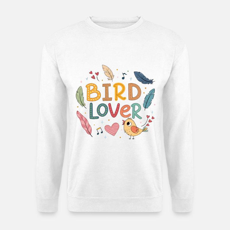 Zartes Vogelliebhaber-Design - Unisex Pullover - Weiß
