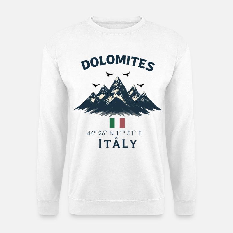 Berge Dolomiten Italien Design - Unisex Pullover - Weiß