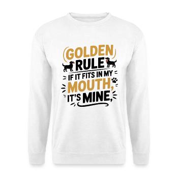 Golden Retriever Mundregel Humor - Unisex Pullover - Weiß - Vorne