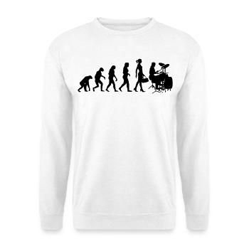 Evolution Schlagzeugerin Percussion Drummer - Unisex Pullover - Weiß - Vorne