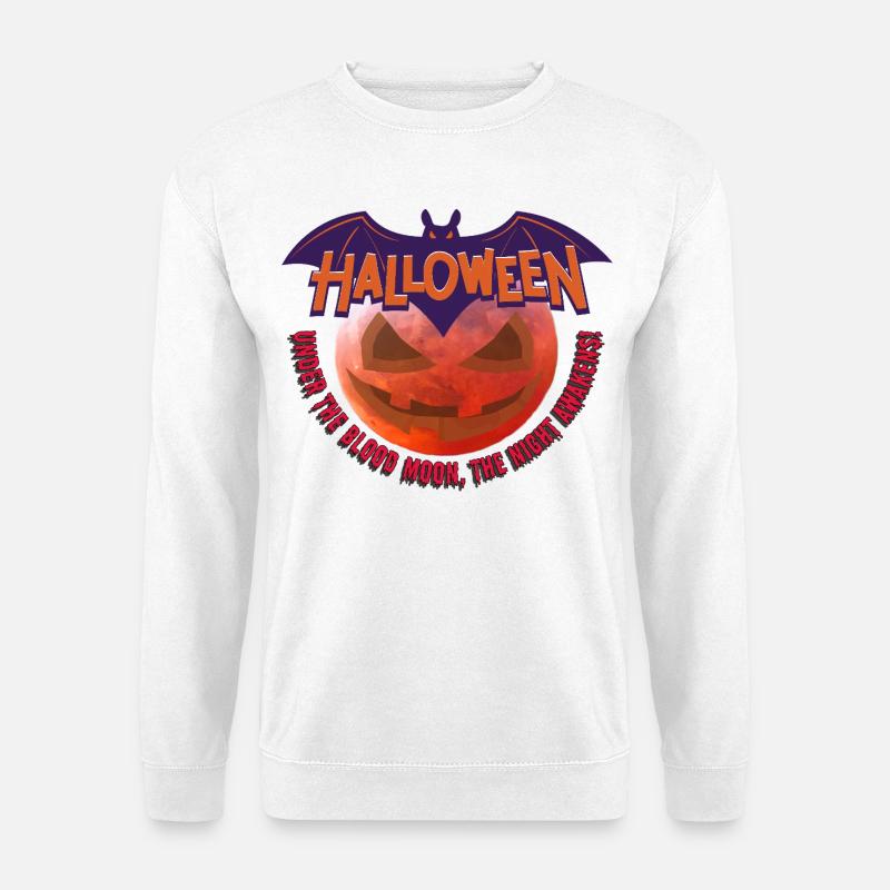 Halloween Blutmond Kürbis - Unisex Pullover - Weiß