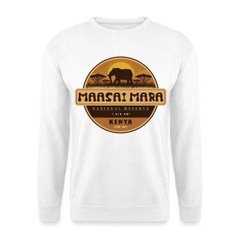 Masai Mara , Nationalreservat , Kenia - Unisex Pullover - Weiß - Vorne - Alina (178cm) & Michal (187cm)