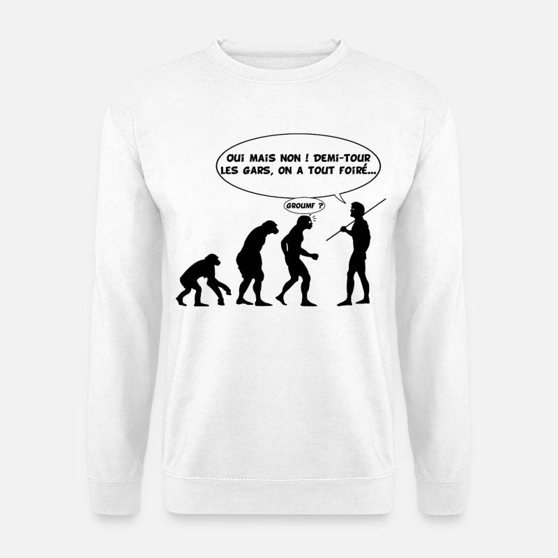 Evolutionsfehler (schwarz) - Unisex Pullover - Weiß