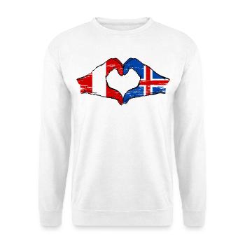 Drapeau de l'île du Pérou, mains en forme de cœur utilisées - Sweat-shirt Unisexe - blanc - Devant