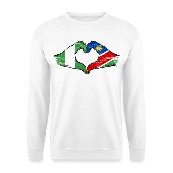 Nigeria Namibia Flag Hands Heart Shape Used - Unisex Sweatshirt - white - Front
