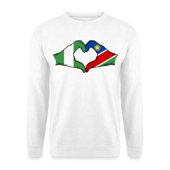 Drapeau du Nigéria et de la Namibie, mains en forme de cœur - Sweat-shirt Unisexe - blanc - Devant