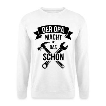 Opa Geschenk Opa reparieren Heimwerker Werkzeug - Unisex Pullover - Weiß - Vorne