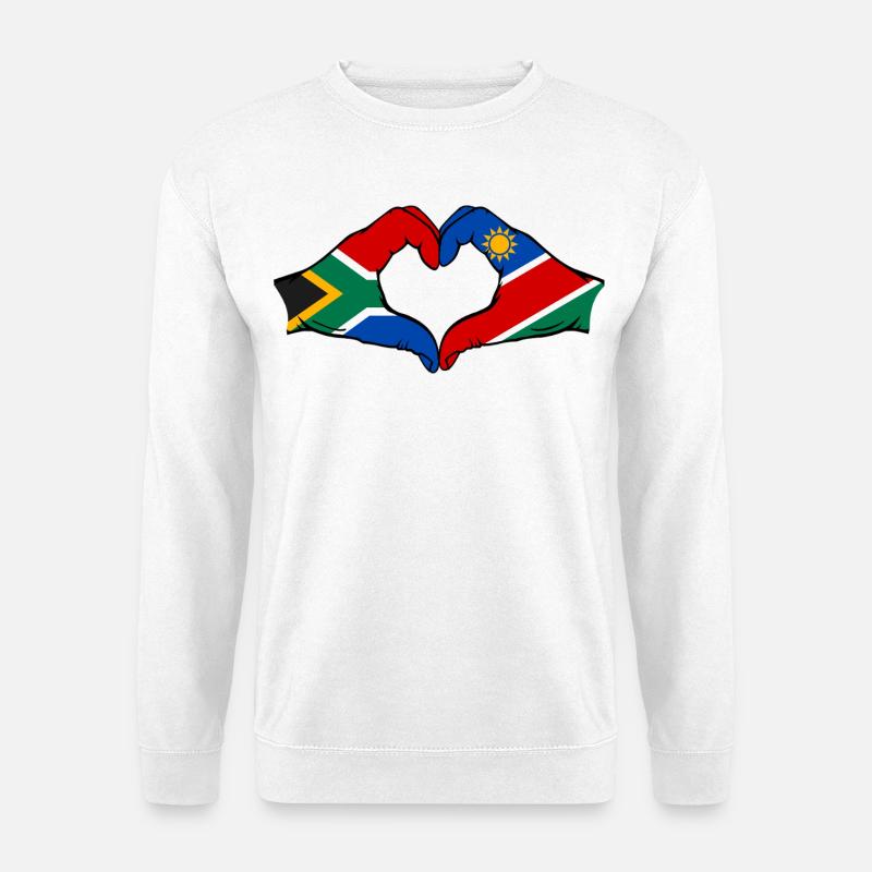 Südafrika Namibia Flagge Herz - Unisex Pullover - Weiß