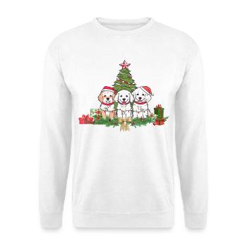Festive Puppies and Christmas Tree Design - Unisex Sweatshirt - white - Front