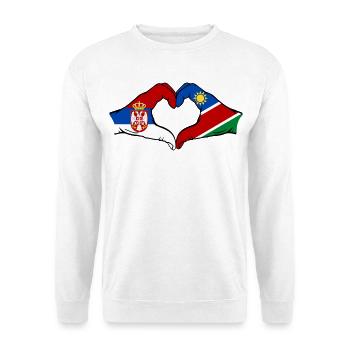 Serbie Namibie Drapeau Coeur - Sweat-shirt Unisexe - blanc - Devant