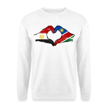Egypt Namibia Flag Hands Heart Shape Used - Unisex Sweatshirt - white - Front
