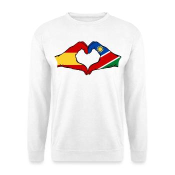 Spain Namibia Flag Hands Heart Shape - Unisex Sweatshirt - white - Front