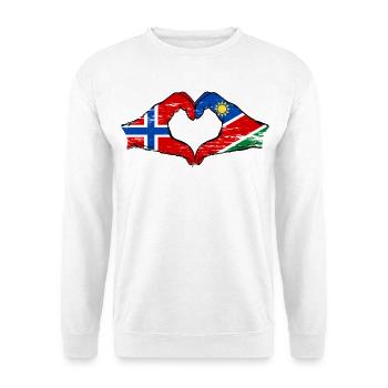 Norwegen Namibia Flagge Herz - Unisex Pullover - Weiß - Vorne