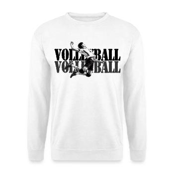 Dynamischer Volleyballspieler in Aktion - Unisex Pullover - Weiß - Vorne