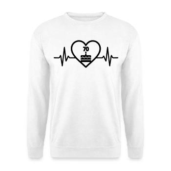 Heart Birthday 70 Years Cake - Unisex Sweatshirt - white - Front