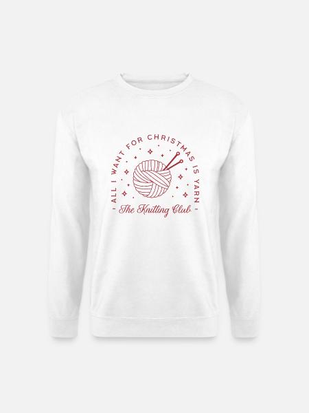 Strickgarn Liebhaber lustig strick Club gemütlich Weihnachten - Unisex Pullover - Weiß