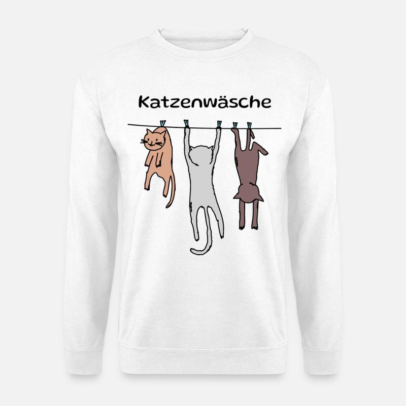 Katzenwäsche - Unisex Pullover - Weiß