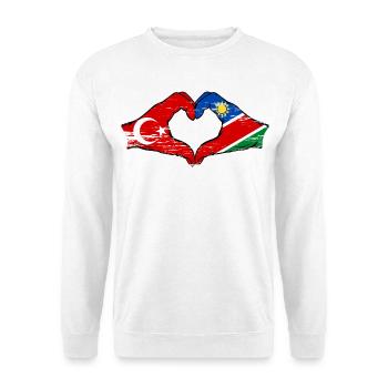 Türkei Namibia Flagge Hände Herzform used - Unisex Pullover - Weiß - Vorne