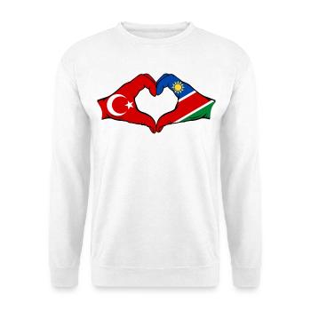 Türkiye Namibia flag hands heart shape - Unisex Sweatshirt - white - Front