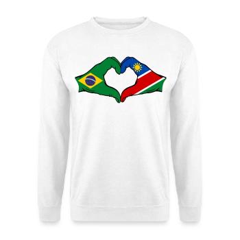 Brésil Palestine Drapeau Mains Coeur Forme - Sweat-shirt Unisexe - blanc - Devant