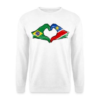 Brazil Namibia Flag Hands Heart Shape - Unisex Sweatshirt - white - Front