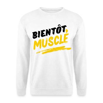 Energetisches, muskulöses Design im urbanen Stil - Unisex Pullover - Weiß - Vorne