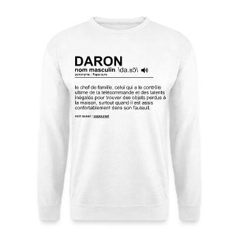 Daron Papa Gift Man Humor Father's Day - Unisex Sweatshirt - white - Front