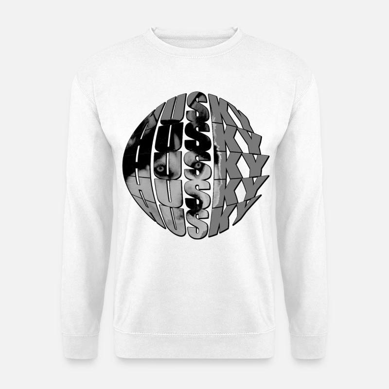 Wolfgesicht in Globus-Design - Unisex Pullover - Weiß