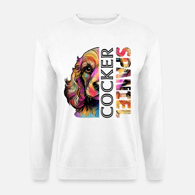 Cocker Spaniel coloré - Sweat-shirt Unisexe - blanc