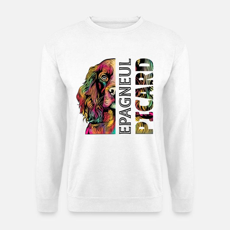 Farbiger Epagneul Picard  - Unisex Pullover - Weiß