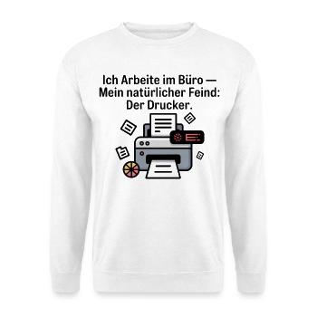 Drucker Illustration mit Druckprozess - Unisex Pullover - Weiß - Vorne