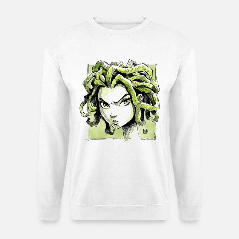 Medusa Sketch - Unisex Pullover - Weiß